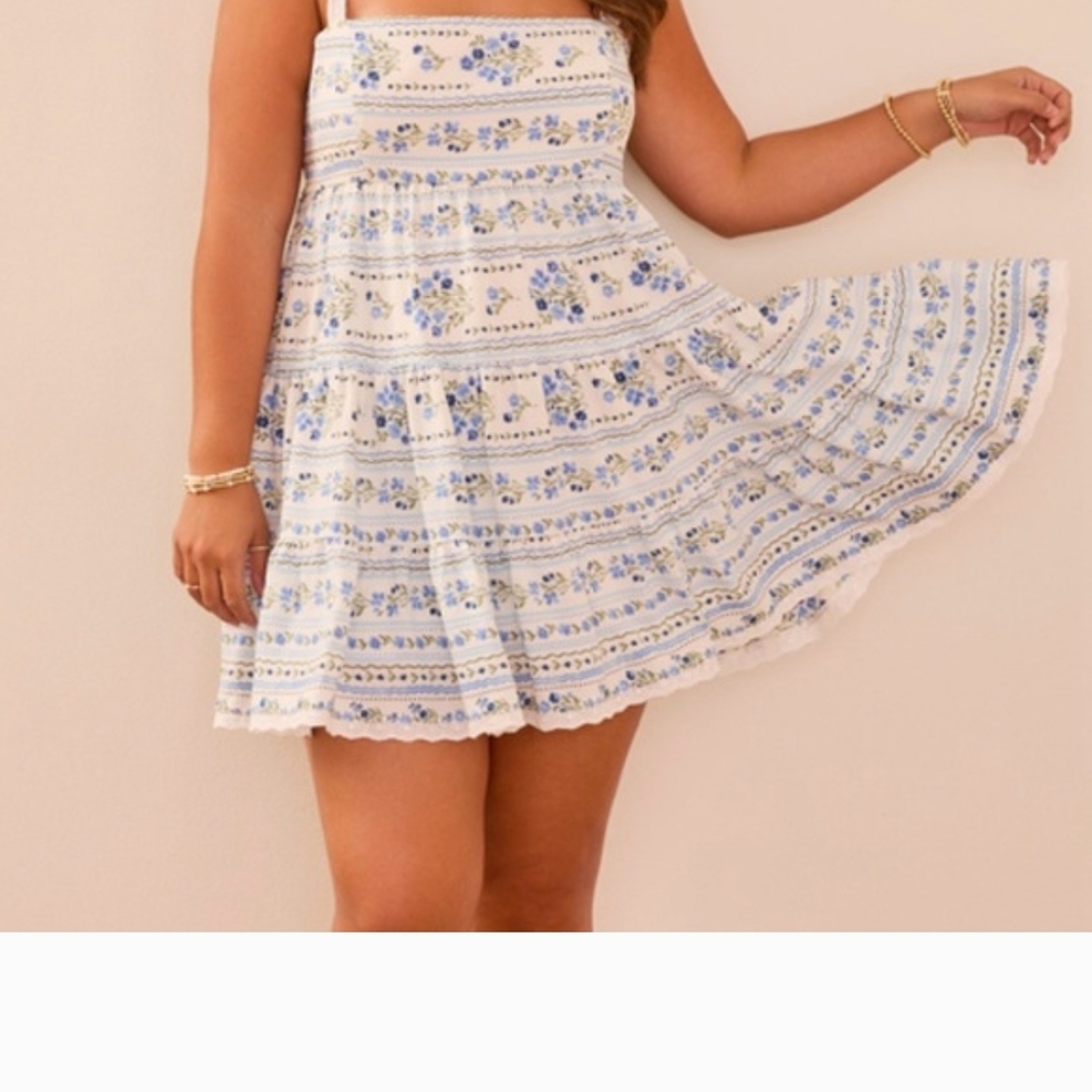 ISO ARULA BLUE FLORAL DRESS TIE BACK